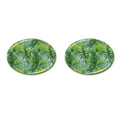 Green Leaves Cufflinks (oval) by goljakoff