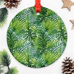 Green Leaves Round Ornament (two Sides) by goljakoff