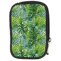 Green Leaves Compact Camera Leather Case by goljakoff