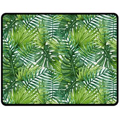 Green Leaves Fleece Blanket (medium)  by goljakoff