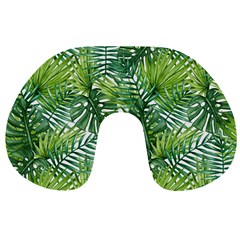 Green Leaves Travel Neck Pillow by goljakoff