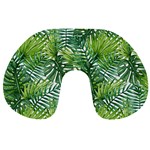 Green leaves Travel Neck Pillow Front