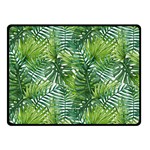 Green leaves Double Sided Fleece Blanket (Small)  45 x34  Blanket Front