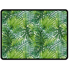 Green Leaves Double Sided Fleece Blanket (large)  by goljakoff