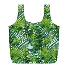 Green Leaves Full Print Recycle Bag (l) by goljakoff