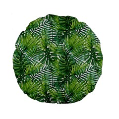 Green Leaves Standard 15  Premium Flano Round Cushions by goljakoff