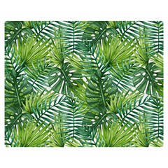 Green Leaves Double Sided Flano Blanket (medium)  by goljakoff