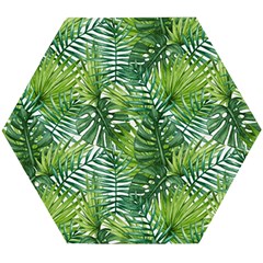 Green Leaves Wooden Puzzle Hexagon by goljakoff