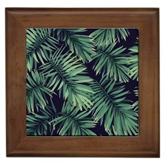 Green Palm Leaves Framed Tile by goljakoff