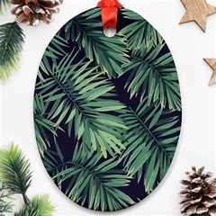 Green Palm Leaves Ornament (oval) by goljakoff