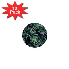 Green Palm Leaves 1  Mini Magnet (10 Pack)  by goljakoff