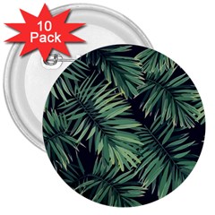 Green Palm Leaves 3  Buttons (10 Pack)  by goljakoff