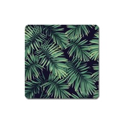 Green Palm Leaves Square Magnet by goljakoff