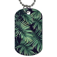 Green Palm Leaves Dog Tag (two Sides) by goljakoff