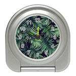 Green palm leaves Travel Alarm Clock Front