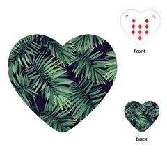 Green Palm Leaves Playing Cards Single Design (heart) by goljakoff