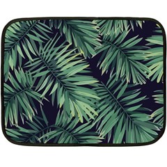 Green Palm Leaves Fleece Blanket (mini) by goljakoff