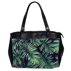 Green Palm Leaves Oversize Office Handbag (2 Sides) by goljakoff