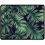 Green palm leaves Double Sided Fleece Blanket (Medium)  58.8 x47.4  Blanket Front