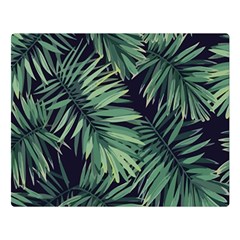 Green Palm Leaves Double Sided Flano Blanket (large)  by goljakoff