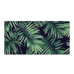 Green Palm Leaves Satin Wrap by goljakoff