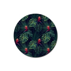 Tropical Flowers Rubber Coaster (round)  by goljakoff