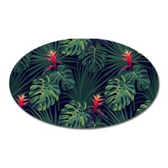 Tropical Flowers Oval Magnet