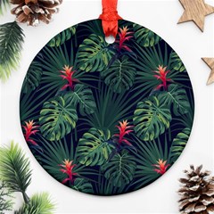 Tropical Flowers Round Ornament (two Sides)