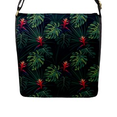 Tropical Flowers Flap Closure Messenger Bag (l) by goljakoff