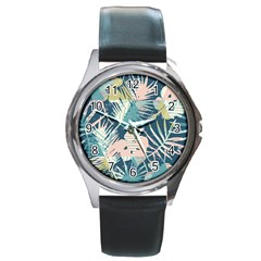 Abstract Flowers Round Metal Watch by goljakoff