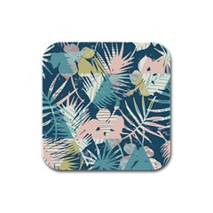 Abstract Flowers Rubber Square Coaster (4 Pack)  by goljakoff