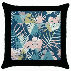 Abstract Flowers Throw Pillow Case (black) by goljakoff