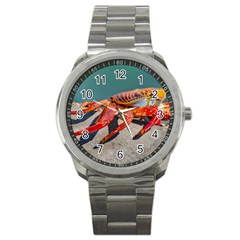 Colored Crab, Galapagos Island, Ecuador Sport Metal Watch