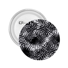 Tropical Leafs Pattern, Black And White Jungle Theme 2 25  Buttons by Casemiro