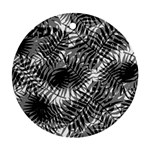 Tropical leafs pattern, black and white jungle theme Ornament (Round) Front