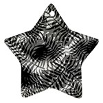 Tropical leafs pattern, black and white jungle theme Ornament (Star) Front