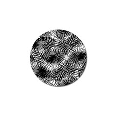 Tropical Leafs Pattern, Black And White Jungle Theme Golf Ball Marker by Casemiro