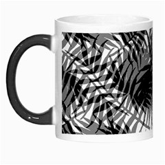 Tropical Leafs Pattern, Black And White Jungle Theme Morph Mugs by Casemiro