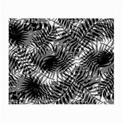 Tropical Leafs Pattern, Black And White Jungle Theme Small Glasses Cloth by Casemiro