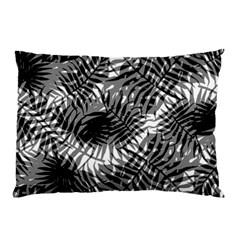 Tropical Leafs Pattern, Black And White Jungle Theme Pillow Case by Casemiro