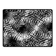 Tropical Leafs Pattern, Black And White Jungle Theme Fleece Blanket (small) by Casemiro