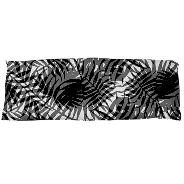 Tropical leafs pattern, black and white jungle theme Body Pillow Case Dakimakura (Two Sides)