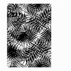 Tropical Leafs Pattern, Black And White Jungle Theme Small Garden Flag (two Sides) by Casemiro