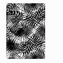 Tropical Leafs Pattern, Black And White Jungle Theme Large Garden Flag (two Sides) by Casemiro