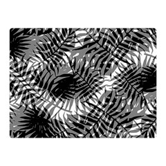 Tropical Leafs Pattern, Black And White Jungle Theme Double Sided Flano Blanket (mini)  by Casemiro