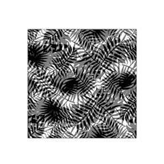 Tropical Leafs Pattern, Black And White Jungle Theme Satin Bandana Scarf by Casemiro