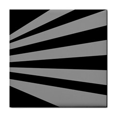 Striped Black And Grey Colors Pattern, Silver Geometric Lines Tile Coaster by Casemiro