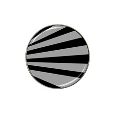 Striped Black And Grey Colors Pattern, Silver Geometric Lines Hat Clip Ball Marker (4 Pack) by Casemiro