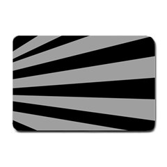 Striped Black And Grey Colors Pattern, Silver Geometric Lines Small Doormat  by Casemiro