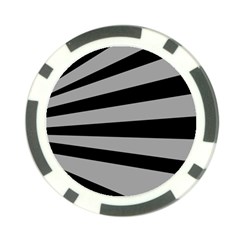 Striped Black And Grey Colors Pattern, Silver Geometric Lines Poker Chip Card Guard by Casemiro